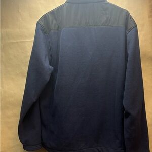 Champion Men’s Navy Fleece Jacket Black Nylon Shoulders
